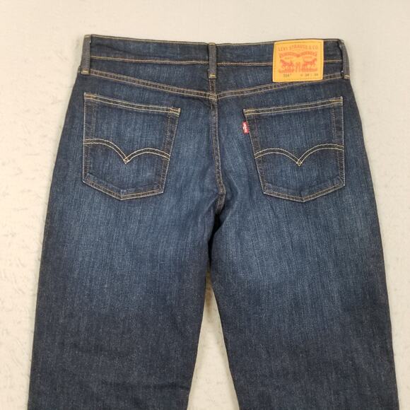 Levis 514 Jeans Mens 34x34 Blue Dark Wash Straight Leg Stretch Denim Pants - Picture 6 of 15